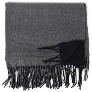 Stola 30% Cashmere doppelfarbig Grau / Schwarz