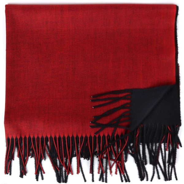 Stola 30% Cashmere doppelfarbig Rot / Schwarz