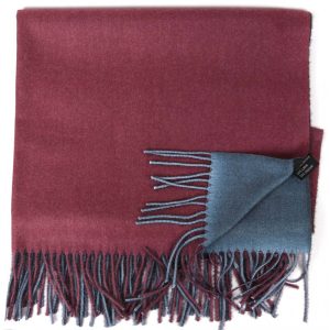 Stola 30% Cashmere doppelfarbig Altrosa / Graublau